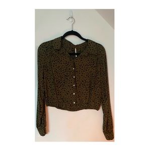 Free people printed collared shirt